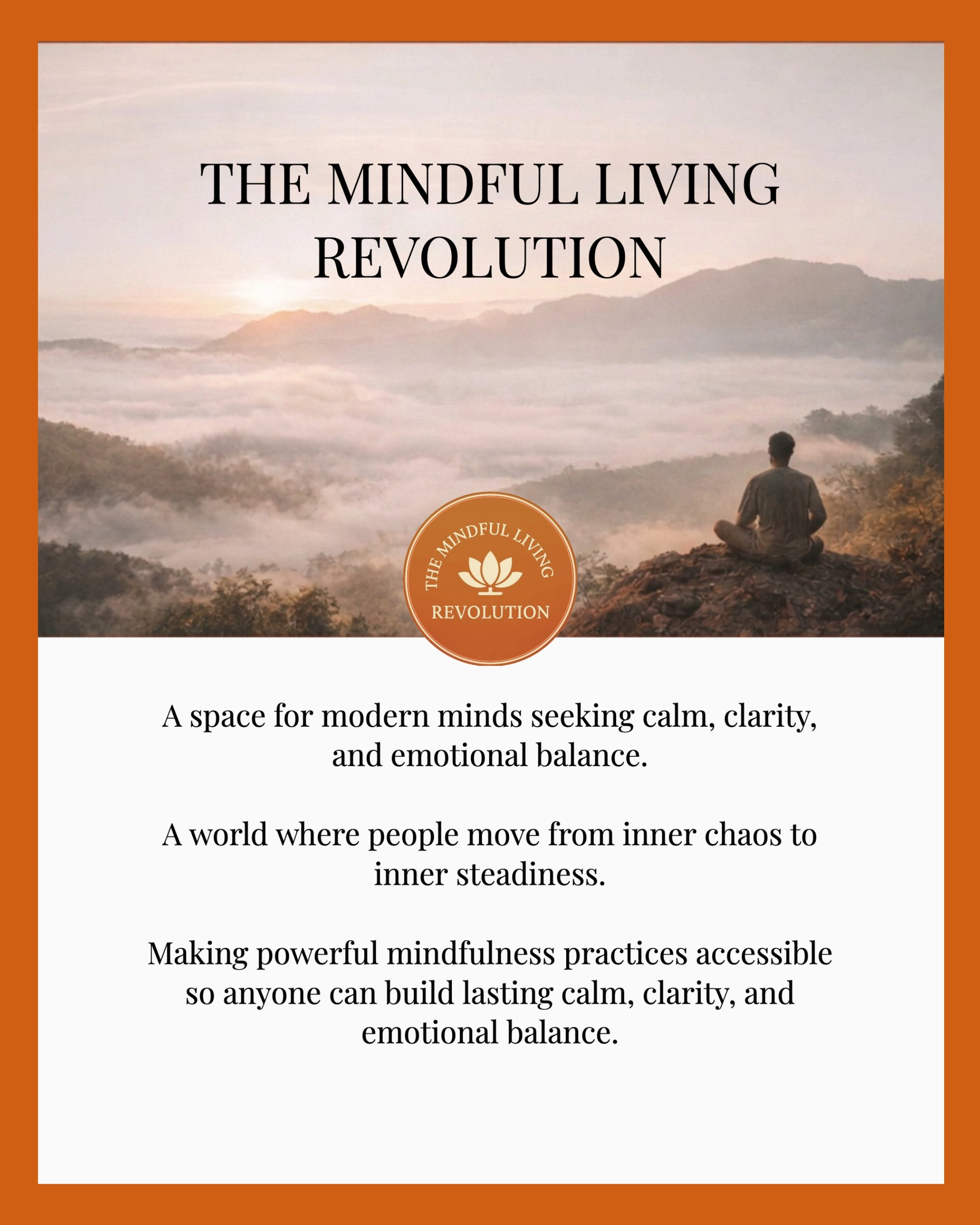 The Mindful Living Revolution social media post