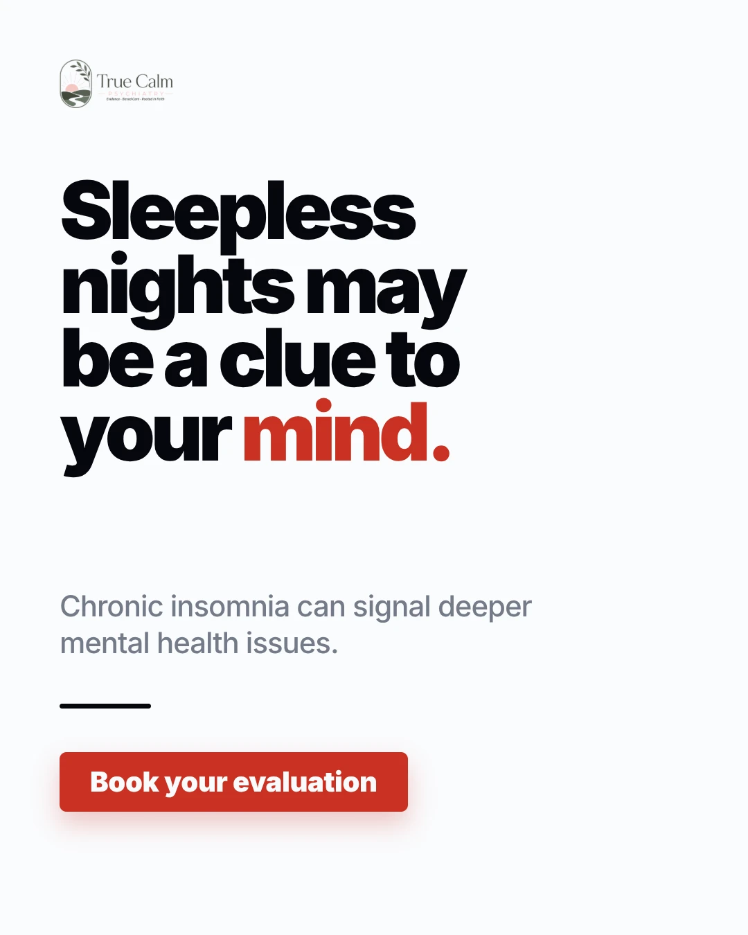 True Calm Psychiatry social media post